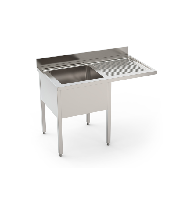 Flat-packed floor standing sinks prepared for dishwasher - 600