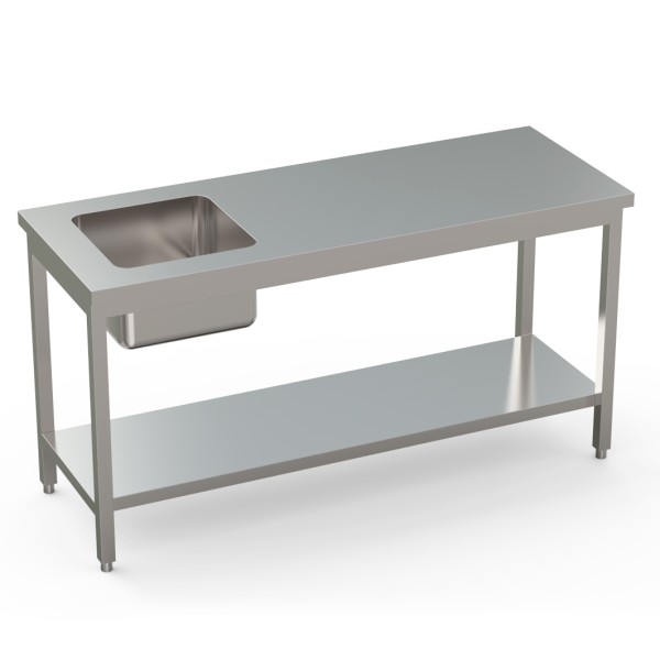 TABLE SINK LOW. SHELF NO/UPSTAND L. 2000