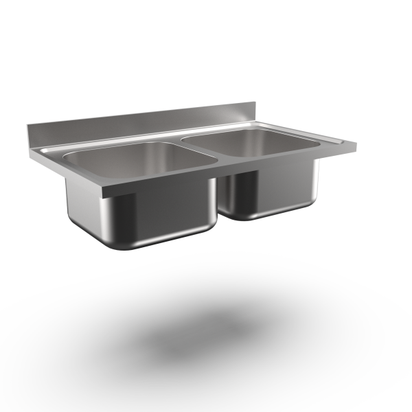 TWIN 500X500 BOWL WORKTOP