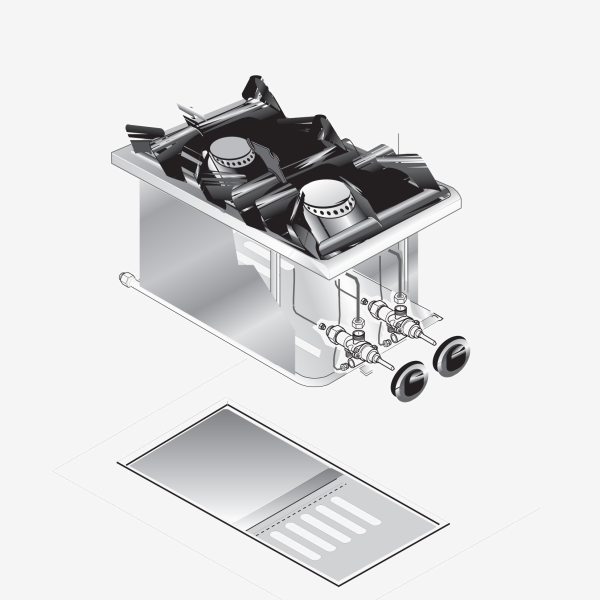 DROP-IN 2 GAS BURNER BOILING TOP