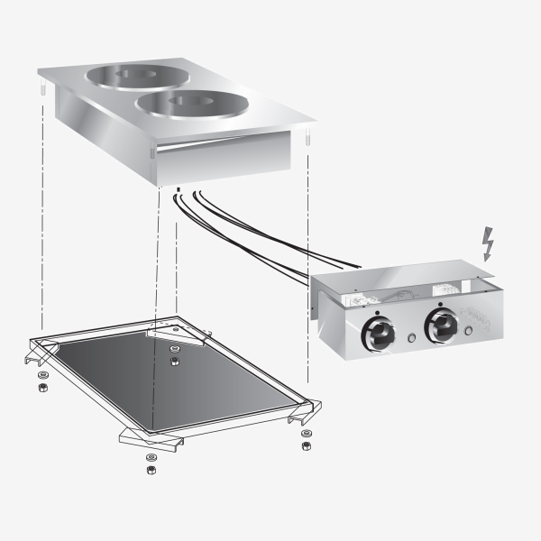 DROP-IN 2 HOTPLATE ELE. BOILING TOP BOX