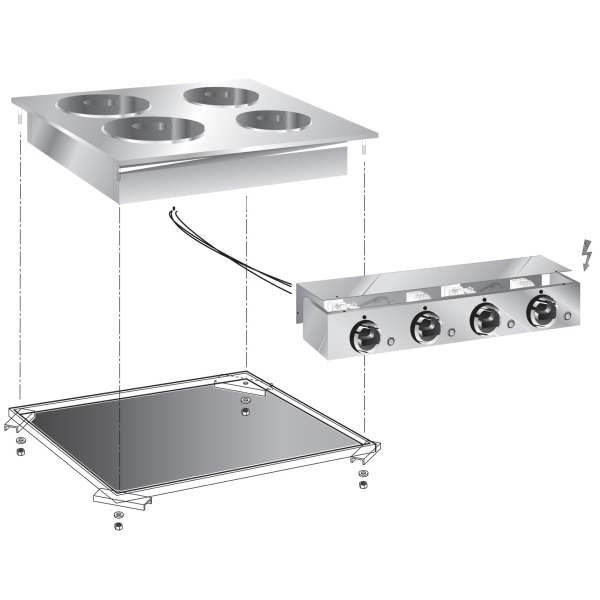 DROP-IN 4 HOTPLATE ELE. BOILING TOP BOX