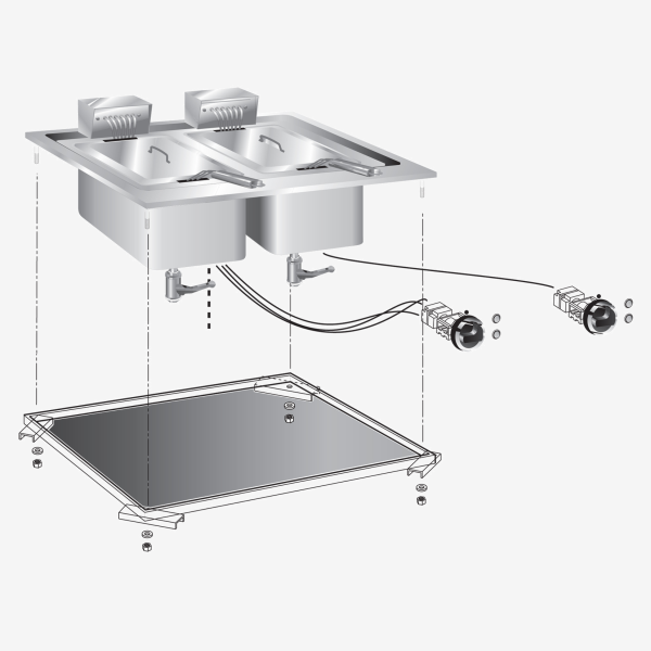 DROP-IN TWIN PAN ELE FRYER 10+10 L