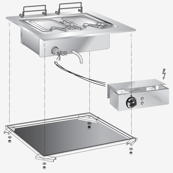 DROP-IN SINGLE WELL ELE. PASTA COOK. BOX